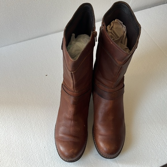 Merrell Women Oak leather Mid Calf Moto boot water resistant buckle harness 10.5 - Picture 2 of 16